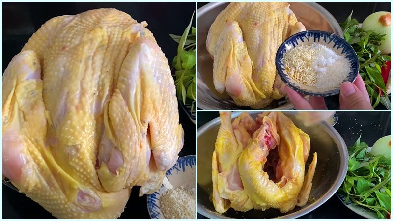 Nguyên liệu cần chuẩn bị cho món gà ủ muối hoa tiêu